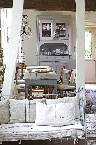 B&B brocante frankrijk woonkamer