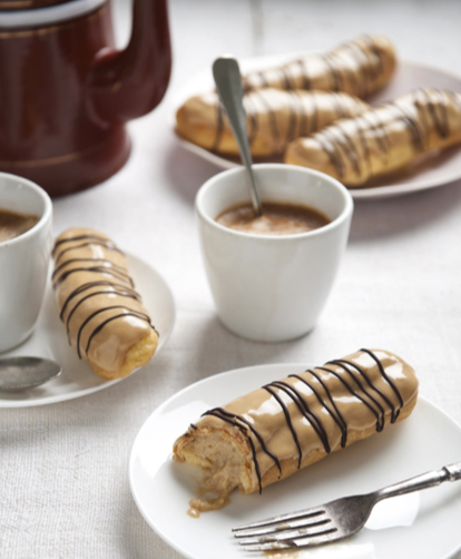 romige koffie eclairs