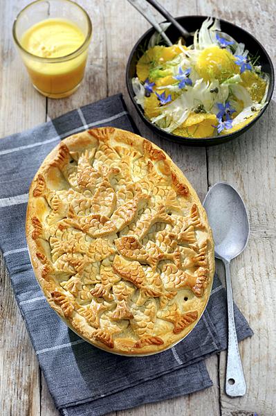vispie met garnalen venkelsalade