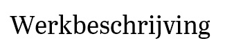 werkbeschrijving
