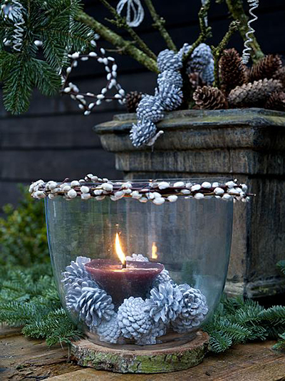 windlicht, kerst, denneappel katjes