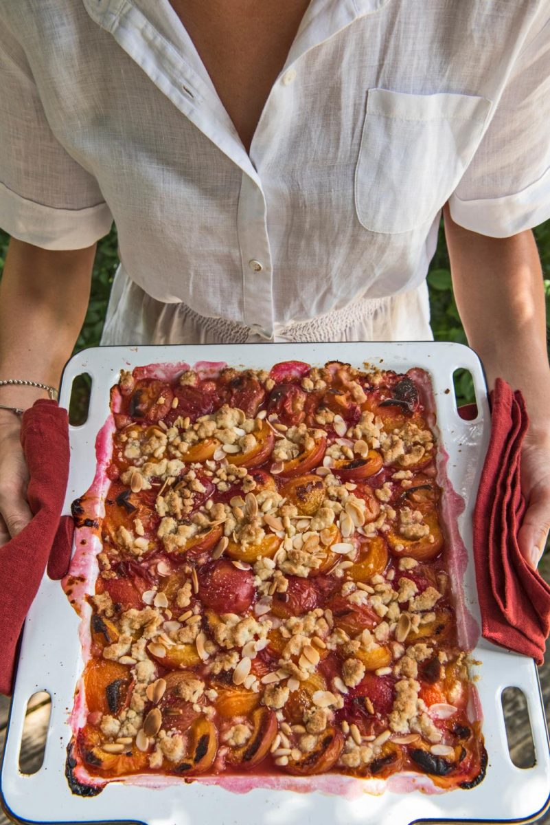 crumble met abrikozen