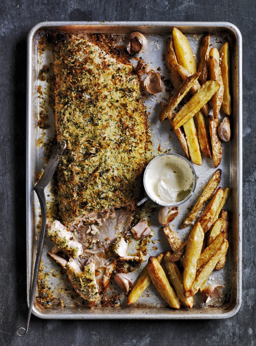 zalm met kruidenkorst
