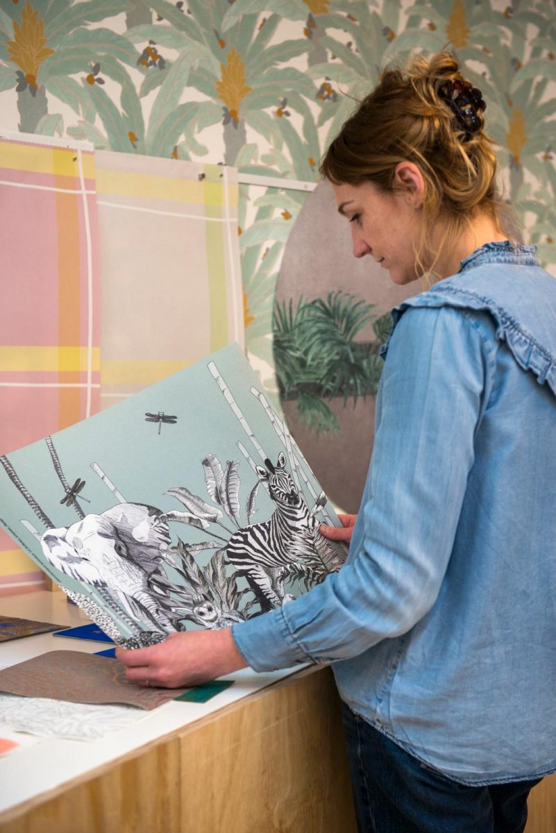 handgeschilderd behang
