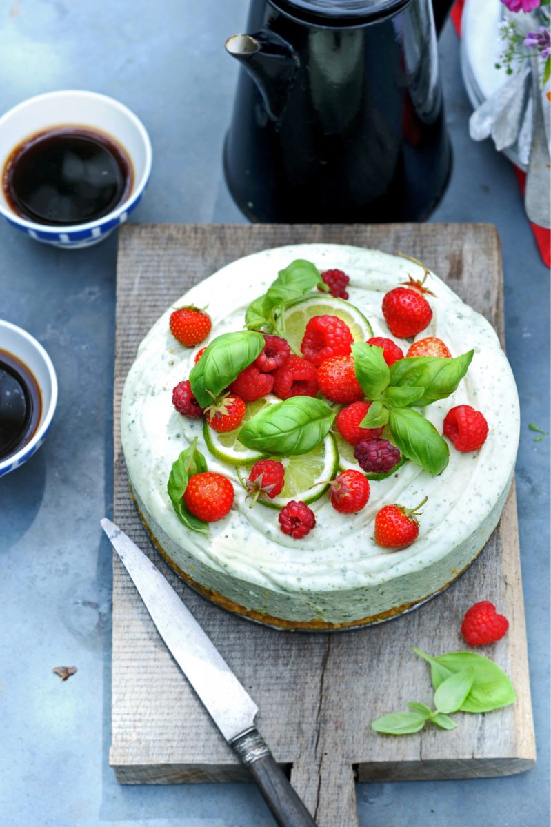 Basilicum-limoen-cheesecake