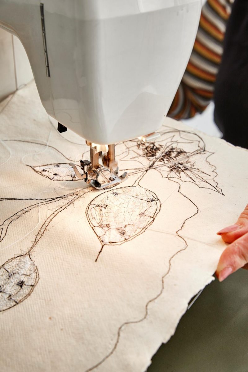 borduren op papier