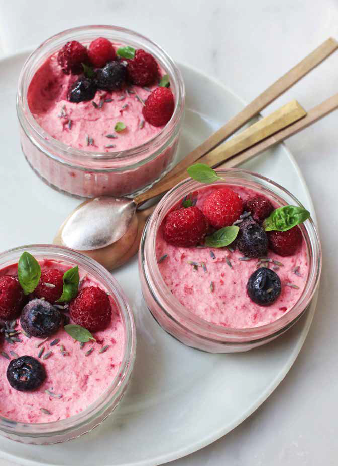 frambozen-basilicum mousse
