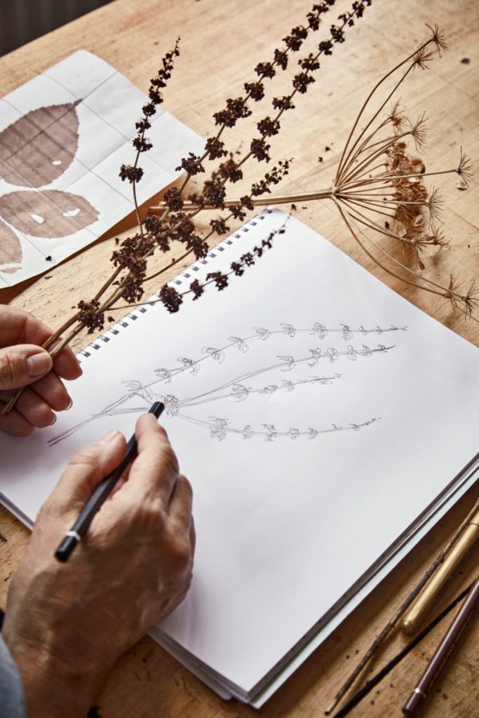 tekening voor silhouetten van metaal